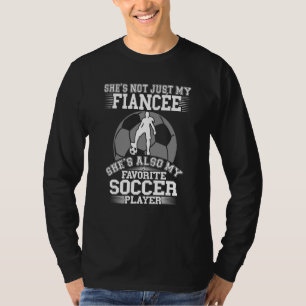 Mannen Mijn verloofde is Mijn favoriete voetballer T-shirt