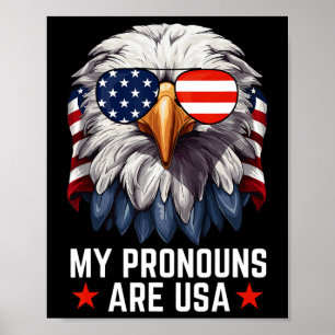 Mannen Mijn voornaamwoorden zijn USA Funny Eagle 4 Poster
