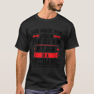 Mannen mijn zoon is een mechanisch mechanisch vade t-shirt