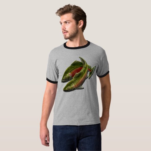 Mannen milieu T-shirt Custom Text Fish Shirt (Voorkant volledig)