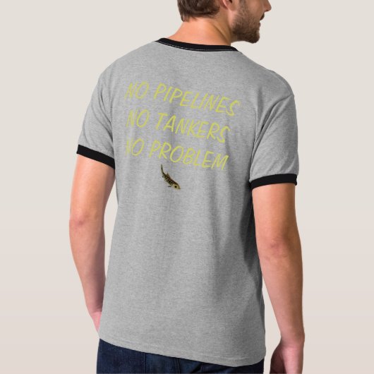 Mannen milieu T-shirt Custom Text Fish Shirt (Achterkant)
