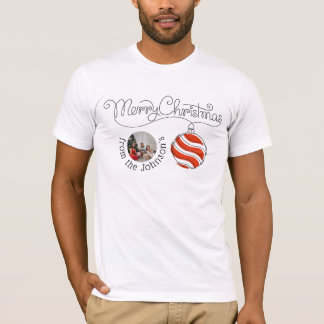 Mannen minimalist Merry Christmas Family T-shirt