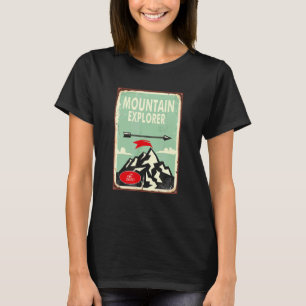 Mannen minimalistisch avontuur noemt Explorer Moun T-shirt