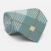 Mannen Mint Green Diamond Pattern Stropdas (Opgerold)