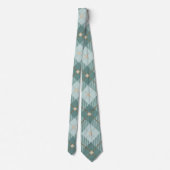 Mannen Mint Green Diamond Pattern Stropdas (Achterkant)
