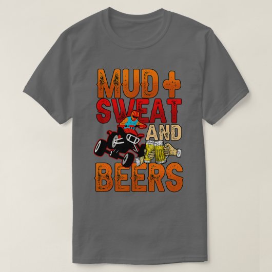 Mannen modder en bieren vierwielrenner t-shirt (Design voorkant)