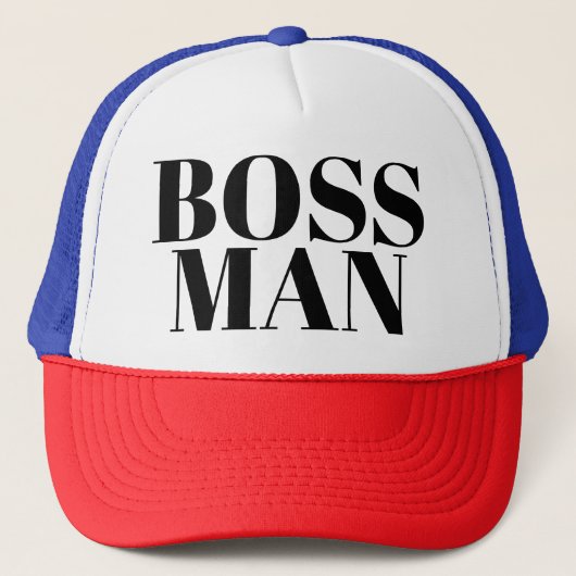 Mannen Mode Funny Novelty Baseball BOSS MAN Trucker Pet (Voorkant)