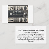 Mannen Mode Store Gift Kaart – Het perfecte cadeau Visitekaartje (Voorkant / Achterkant)
