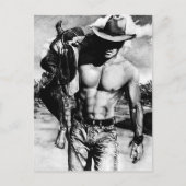 Mannen Modern Cool Westerne mannetjescowboy handge Briefkaart (Voorkant)