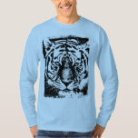 Mannen Modern Lange Mouw Tijger Gezicht Lichtblauw T-shirt<br><div class="desc">Pop Art Tiger Face Elegant Modern Sjabloon Tiger Face Mannen Basic Lange Mouw Lichtblauw T-shirt.</div>