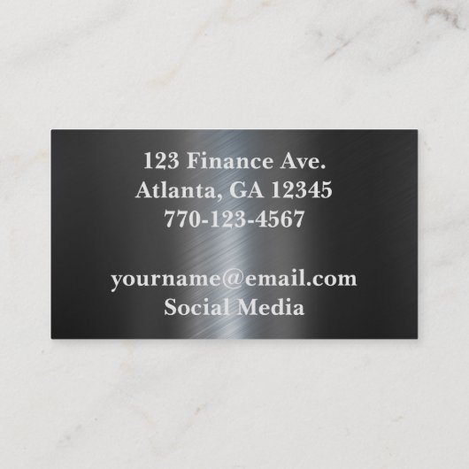 Mannen Modern Metallic Black Oranje Abstract Visitekaartje (Achterkant)