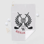Mannen modern monogram golfhanddoek (Insitu)