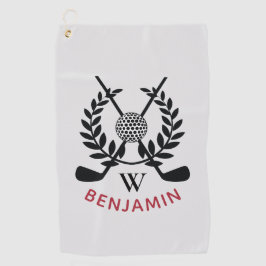 Mannen modern monogram golfhanddoek