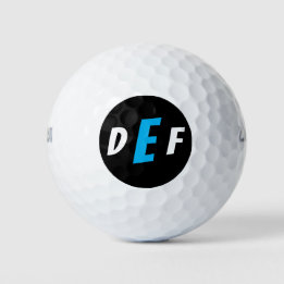 Mannen Modern Monogram Initialen Blauw Golfballen