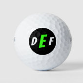 Mannen Modern Monogram Initialen Groen Golfballen (Voorkant)
