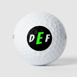 Mannen Modern Monogram Initialen Groen Golfballen
