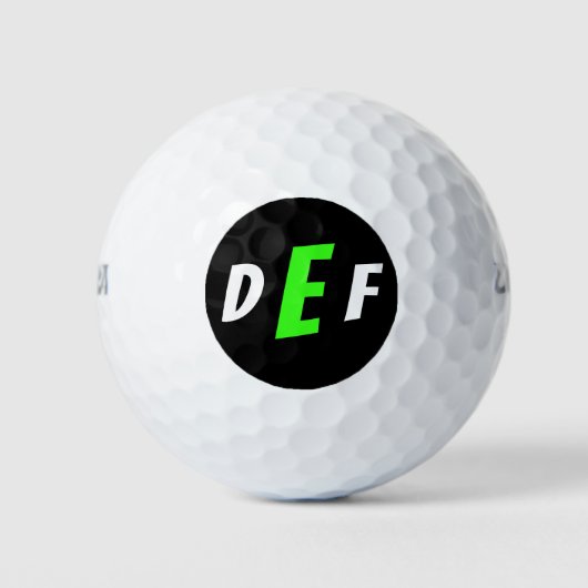 Mannen Modern Monogram Initialen Groen Golfballen (Voorkant)