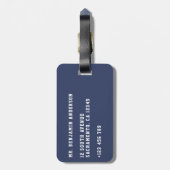 Mannen Modern Navy Bufallo Pattern Bagagelabel (Achterkant verticaal)