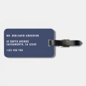 Mannen Modern Navy Bufallo Pattern Bagagelabel (Achterkant horizontaal)