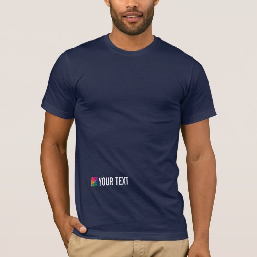 Mannen Modern T-shirt Voeg Afbeelding tekst marine (Voorkant)