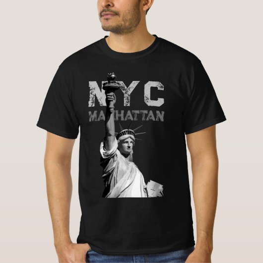 Mannen modern T-shirt Vrijheidsstandbeeld Nyc Manh (Voorkant)