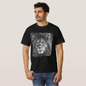 Mannen Modern T-Shirts Sjabloon Pop Art Lion Face (Voorkant volledig)