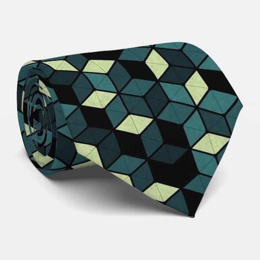 Mannen Moderne Hexagon Cube Stropdas (Opgerold)