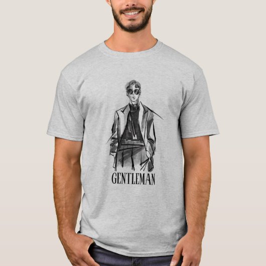 mannen moderne schets heren t-shirt (Voorkant)