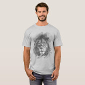 Mannen moderne T Shirt Sjabloon Lion Face Pop Art (Voorkant volledig)