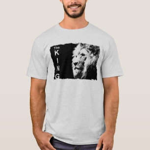 Mannen moderne T - shirts Lion Face Sjabloon Ash