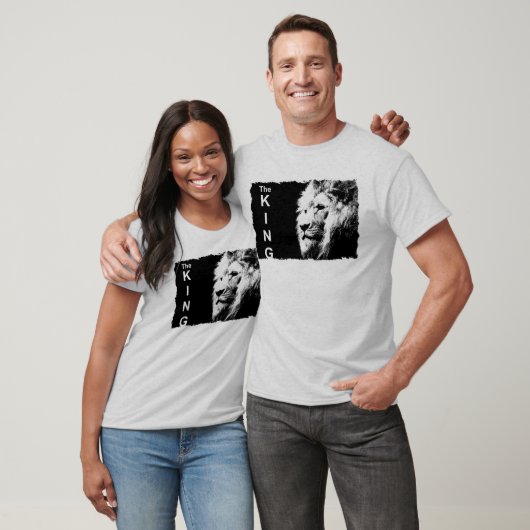 Mannen moderne T - shirts Lion Face Sjabloon Ash (Unisex)