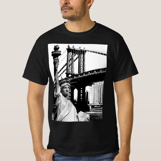 Mannen moderne T - shirts Vrijheidsbeeld Nyc New Y (Voorkant)