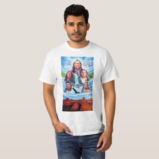 Mannen Moderne Trendy Indianen Sjabloon T-shirt (Voorkant volledig)