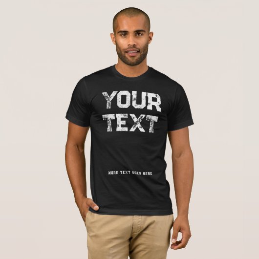 Mannen moderne verontruste tekst Sjabloon trendy T-shirt (Voorkant volledig)