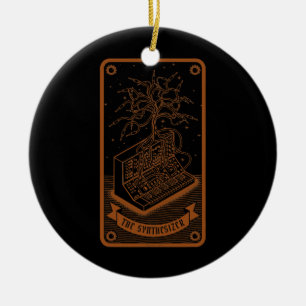 Mannen modulaire Synthesizer tarotkaart Funny Synt Keramisch Ornament
