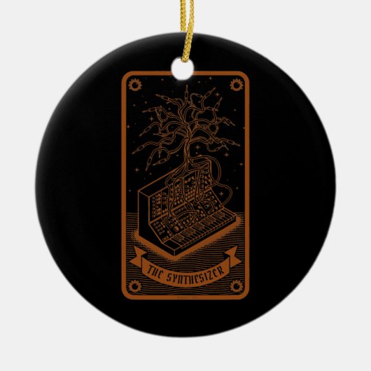 Mannen modulaire Synthesizer tarotkaart Funny Synt Keramisch Ornament (Voorkant)