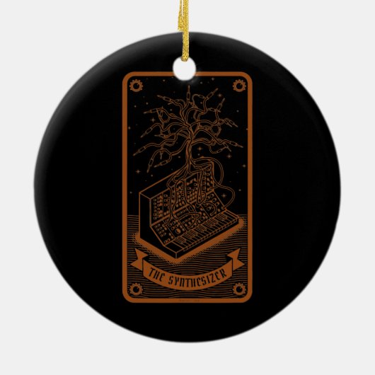 Mannen modulaire Synthesizer tarotkaart Funny Synt Keramisch Ornament (Achterkant)