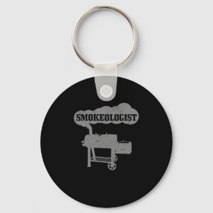 Mannen mokeoloog BBQ Grilling Chef Smoker Funny B Sleutelhanger