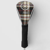 Mannen monogram Clubs met zwarte grijze speldensta Golfheadcover (Voorkant)