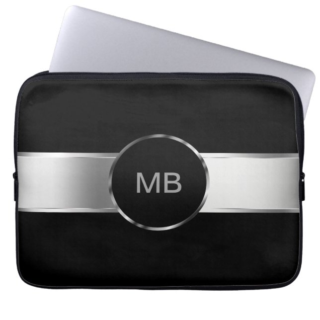 Mannen Monogram Laptop Hoesje Sleeve (Voorkant)