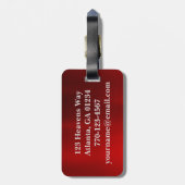 Mannen Monogram Metallic Red Racing Vlag Bagagelabel (Achterkant verticaal)