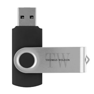 Mannen Monogram minimalistisch Executive Metallic USB Stick