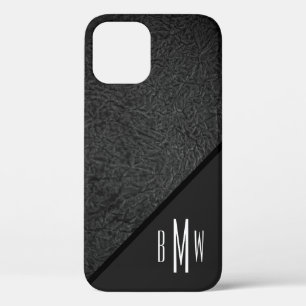 Mannen Monogram Modern Black Textielpatroon afdruk Case-Mate iPhone Case