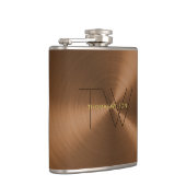 Mannen Monogram Modern minimalist Bronze Gold Meta Heupfles (Rechts)