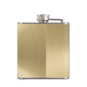 Mannen Monogram Modern minimalistisch metaalgoud Heupfles (Achterkant)