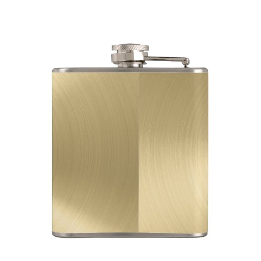 Mannen Monogram Modern minimalistisch metaalgoud Heupfles (Achterkant)