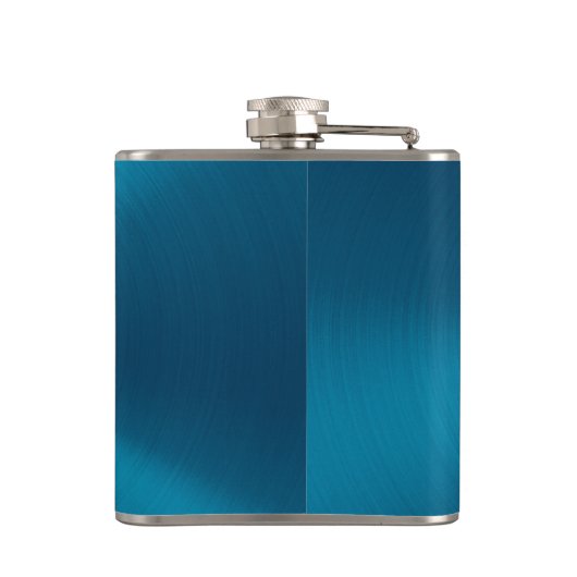 Mannen Monogram Modern minimalistisch Metallic Bla Heupfles (Achterkant)