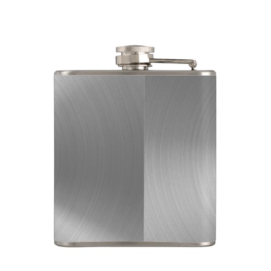 Mannen Monogram Modern minimalistisch Pewter Gray Heupfles (Achterkant)