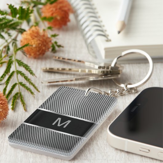 Mannen Monogram twee zijkanten Sleutelhanger (Voorkant Rechts)