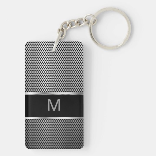 Mannen Monogram twee zijkanten Sleutelhanger (achterkant)